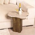 Abandos End Table - Abstract - Antique Brass - Marble and Aluminum