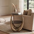 Aida End Table - Smoked and Gold - Glass and Aluminum