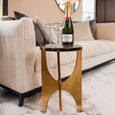 Avery End Table - Round - Smoked and Gold - Glass and Aluminum