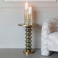 Bowiene End Table - Round - Green and Gold - Glass and Aluminum