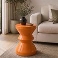 Diablo End Table - Round - Orange - Metal