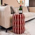 Yalou End Table - Round - Red and Pink - Metal