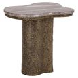 Abandos End Table - Abstract - Antique Brass - Marble and Aluminum