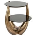 Aida End Table - Smoked and Gold - Glass and Aluminum
