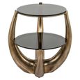 Aida End Table - Smoked and Gold - Glass and Aluminum