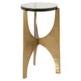 Avery End Table - Round - Smoked and Gold - Glass and Aluminum
