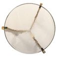 Avery End Table - Round - Smoked and Gold - Glass and Aluminum