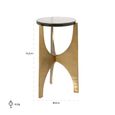 Avery End Table - Round - Smoked and Gold - Glass and Aluminum