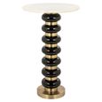Barbara End Table - Round - White and Black - Glass and Marble