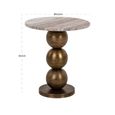 Barley End Table - Round - Beige and Gold - Marble and Aluminum