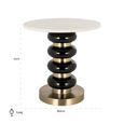 Boann End Table - Round - White and Black - Glass and Marble