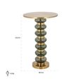 Bowiene End Table - Round - Green and Gold - Glass and Aluminum