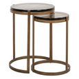 Cleo End Table - 2 Teir - Round - Gold - Glass and Metal
