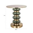 Dalina End Table - Round - Green and Gold - Glass and Aluminum