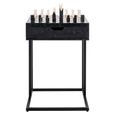 Davos End Table - 1 Drawer - Square - Black - Marble and Metal