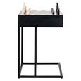 Davos End Table - 1 Drawer - Square - Black - Marble and Metal
