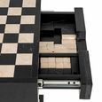 Davos End Table - 1 Drawer - Square - Black - Marble and Metal