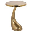 Dolphin End Table - Round - Gold - Aluminum