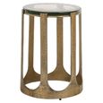 Rixo End Table - Round - Gold - Glass and Aluminum