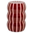 Yalou End Table - Round - Red and Pink - Metal