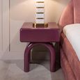 Bennet End Table - 1 Drawer - Burgundy