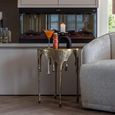 Carly Brushed Gold Round Side Table