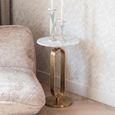 Celine Gold and White Marble Round Side Table