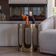 Du Pont Brushed Gold Round End Table