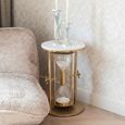 Tempus Gold and White Marble Top Round Side Table