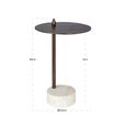 Barron Metal and Marble Base Round Side Table