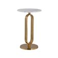Celine Gold and White Marble Round Side Table