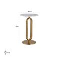 Celine Gold and White Marble Round Side Table