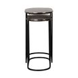 Chandon Side Table - 2 Tier - Oval - Champagne Gold and Black - Aluminium