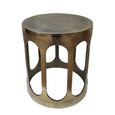 Du Pont Brushed Gold Round End Table