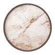Ellery End Table - 2 Drawer - Round - Brown - Ceramic and Wood