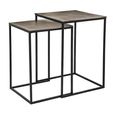 Finn Side Table - 2 Tier - Square - Champagne Gold and Black - Aluminium