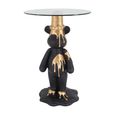 Ice Bear Glass Top Round Side Table
