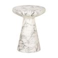 Lohan White Marble Effect Round End Table
