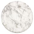 Lohan White Marble Effect Round End Table