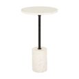 Misty White Marble Round Side Table
