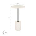 Misty White Marble Round Side Table