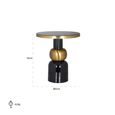 Mose Gold and Black Round Side Table