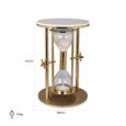 Tempus Gold and White Marble Top Round Side Table