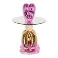 Usha Glass Top Pink End Table