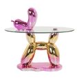 Usha Glass Top Pink End Table