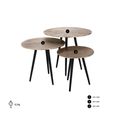 Villisca Side Table - Set of 3 - Round - Champagne Gold and Black - Aluminium