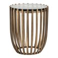 Volante Glass and Gold Round Side Table