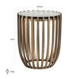 Volante Glass and Gold Round Side Table