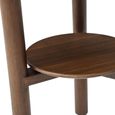 Willow Lamp Table - Round - Tobacco Walnut and Beige - Wood and Marble Effect