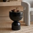 Pepper Side Table - Round - Column Base - Black - Marquina Marble